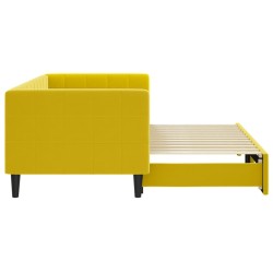 Lit de jour avec lit gigogne jaune 80x200 cm velours 