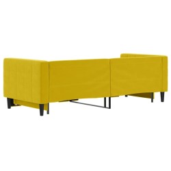 Lit de jour avec lit gigogne jaune 80x200 cm velours 