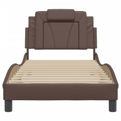 Cadre de lit sans matelas marron 90x200 cm similicuir 