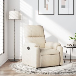 Fauteuil inclinable beige tissu microfibre 