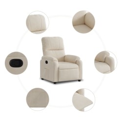 Fauteuil inclinable beige tissu microfibre 