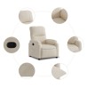 Fauteuil inclinable beige tissu microfibre 