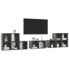 Ensemble de meubles TV 8 pcs Gris brillant Bois d'ingénierie 