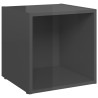 Ensemble de meubles TV 8 pcs Gris brillant Bois d'ingénierie 