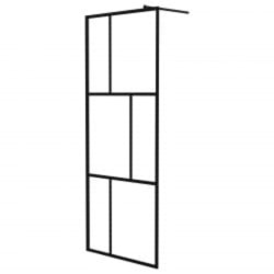 Paroi de douche avec étagère Noir 80x195 cm Verre ESG&Aluminium 