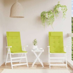Coussins de chaise à dossier haut lot de 2 vert vif 