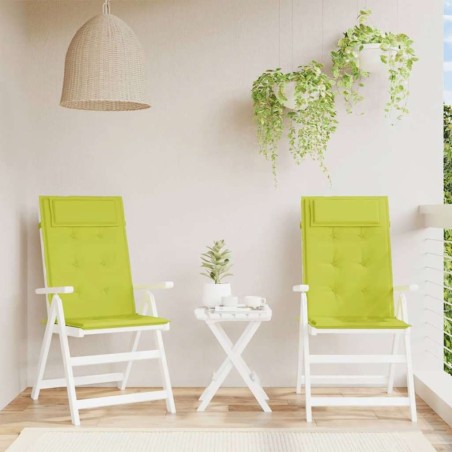Coussins de chaise à dossier haut lot de 2 vert vif 
