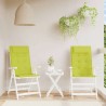 Coussins de chaise à dossier haut lot de 2 vert vif 