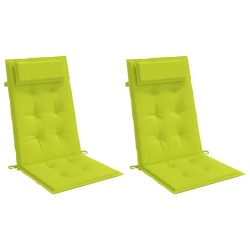 Coussins de chaise à dossier haut lot de 2 vert vif 