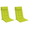 Coussins de chaise à dossier haut lot de 2 vert vif 