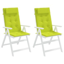 Coussins de chaise à dossier haut lot de 2 vert vif 
