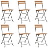 Chaises de bistrot pliantes lot de 6 Bois de teck solide acier 