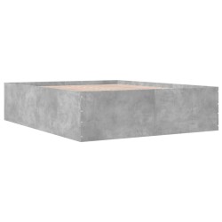 Cadre de lit sans matelas gris béton 160x200 cm 