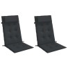Coussins de chaise à dossier haut lot de 2 noir tissu oxford 