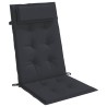 Coussins de chaise à dossier haut lot de 2 noir tissu oxford 