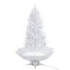 Arbre de Noël neigeux avec base de parapluie Blanc 190 cm 