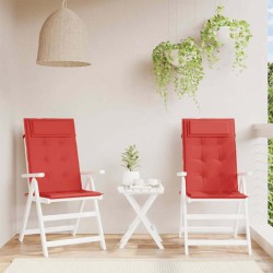 Coussins de chaise à dossier haut lot de 2 rouge tissu oxford 