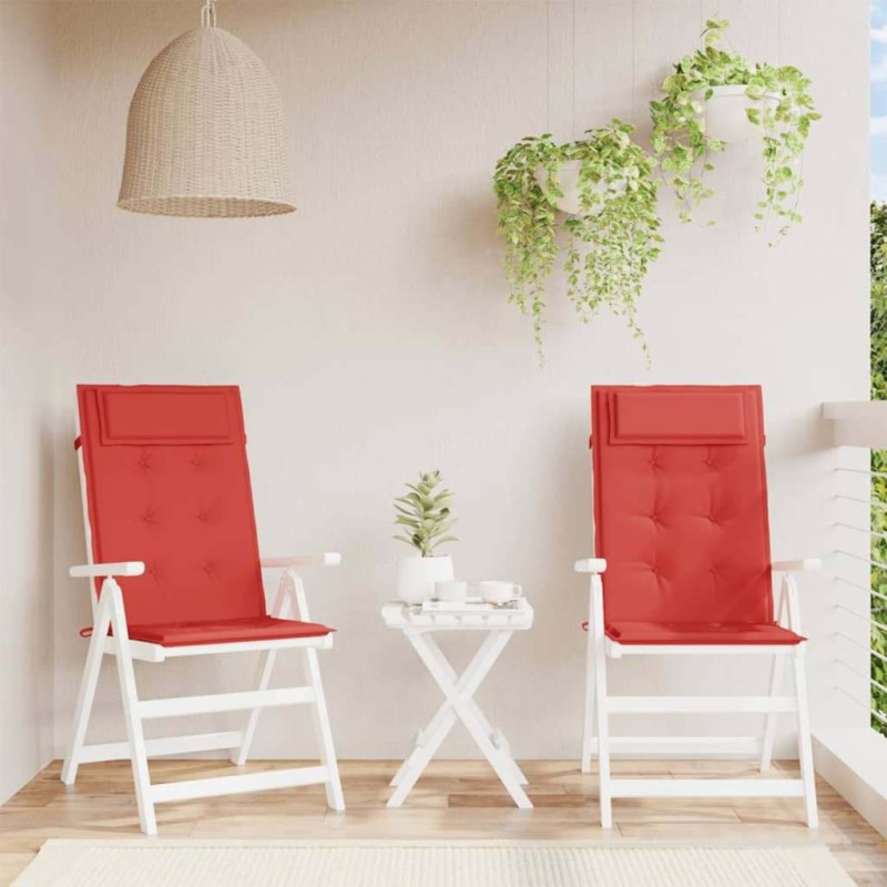 Coussins de chaise à dossier haut lot de 2 rouge tissu oxford 