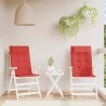 Coussins de chaise à dossier haut lot de 2 rouge tissu oxford 
