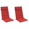 Coussins de chaise à dossier haut lot de 2 rouge tissu oxford 