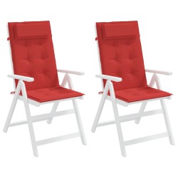 Coussins de chaise à dossier haut lot de 2 rouge tissu oxford 