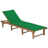 Chaise longue pliable avec coussin Bois d'acacia solide 