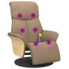 Fauteuil inclinable de massage repose-pieds cappuccino 