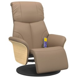 Fauteuil inclinable de massage repose-pieds cappuccino 
