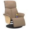 Fauteuil inclinable de massage repose-pieds cappuccino 