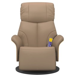 Fauteuil inclinable de massage repose-pieds cappuccino 