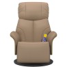 Fauteuil inclinable de massage repose-pieds cappuccino 