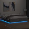 Cadre de lit avec LED sans matelas gris béton 200x200 cm 