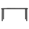 Table à dîner de jardin Noir 160x80x74 cm Acier et verre trempé 