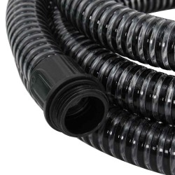 Tuyau d'aspiration avec raccords en laiton noir 1,1" 3 m PVC 