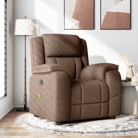 Fauteuil de massage inclinable Marron Tissu 