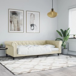 Lit de jour crème 100x200 cm similicuir 