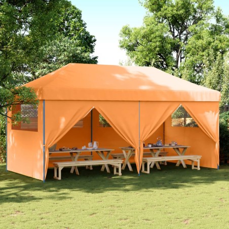 Tente de réception pliable escamotable avec 4 parois latérales 