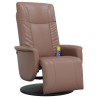 Fauteuil inclinable de massage repose-pieds marron similicuir 