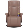 Fauteuil inclinable de massage repose-pieds marron similicuir 