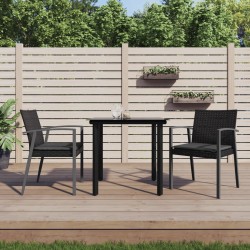 Ensemble à manger de jardin 3 pcs coussins résine tressée acier 