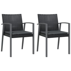 Ensemble à manger de jardin 3 pcs coussins résine tressée acier 
