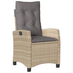 Chaises inclinables jardin lot de 2 et coussins résine tressée 