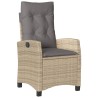 Chaises inclinables jardin lot de 2 et coussins résine tressée 