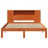 Lit bibliothèque sans matelas cire marron 120x200 cm pin massif 