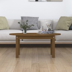 Table basse Marron miel 80x40x35 cm Bois massif de pin 
