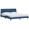 Cadre de lit sans matelas bleu 180x200 cm tissu 