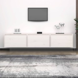 Meubles TV 3 pcs Blanc Bois massif de pin 