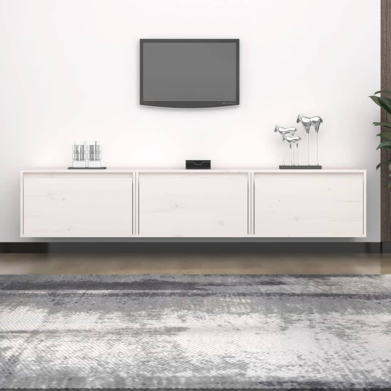 Meubles TV 3 pcs Blanc Bois massif de pin Meubles TV 3 pcs Blanc Bois massif de pin