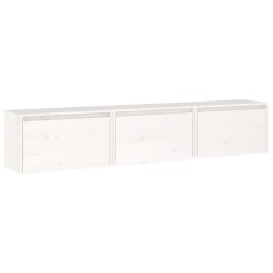 Meubles TV 3 pcs Blanc Bois massif de pin 