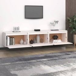 Meubles TV 3 pcs Blanc Bois massif de pin 